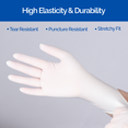 thumbnail image 2 of JMU Latex Gloves,Size L,Powder-Free,Non-Sterile,White,100pcs/box, 2 of 6