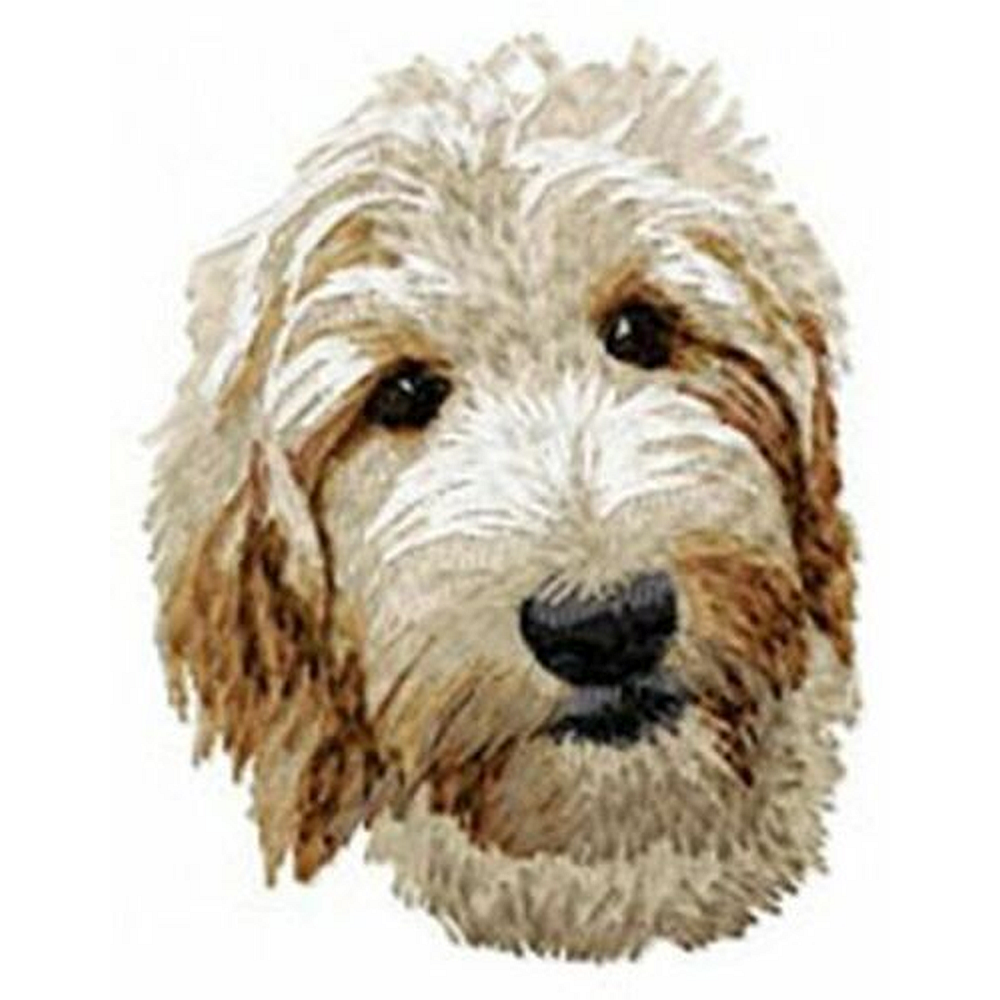 Goldendoodle Labradoodle Cream Color Dog Embroidered Patch (approx) 3