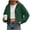 Green, variant on Hooded Zip Women Cropped Jackets Long Sleeve Sweatshirt with Pocket,Drop Shoulder Casual Fall Winter Daily Home Outdoor Wear,Green,M