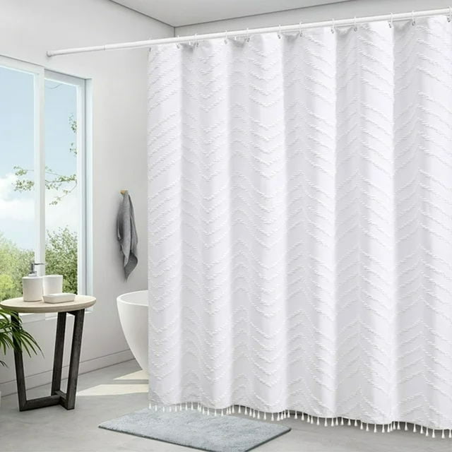W Cut Flower Shower Curtain Bohemian Shower Curtain Solid Color Shower Curtain Fringe Shower Curtain Bill Shower Curtain Short Shower Curtain Liner Washable Shower Curtain with Liner And Rings