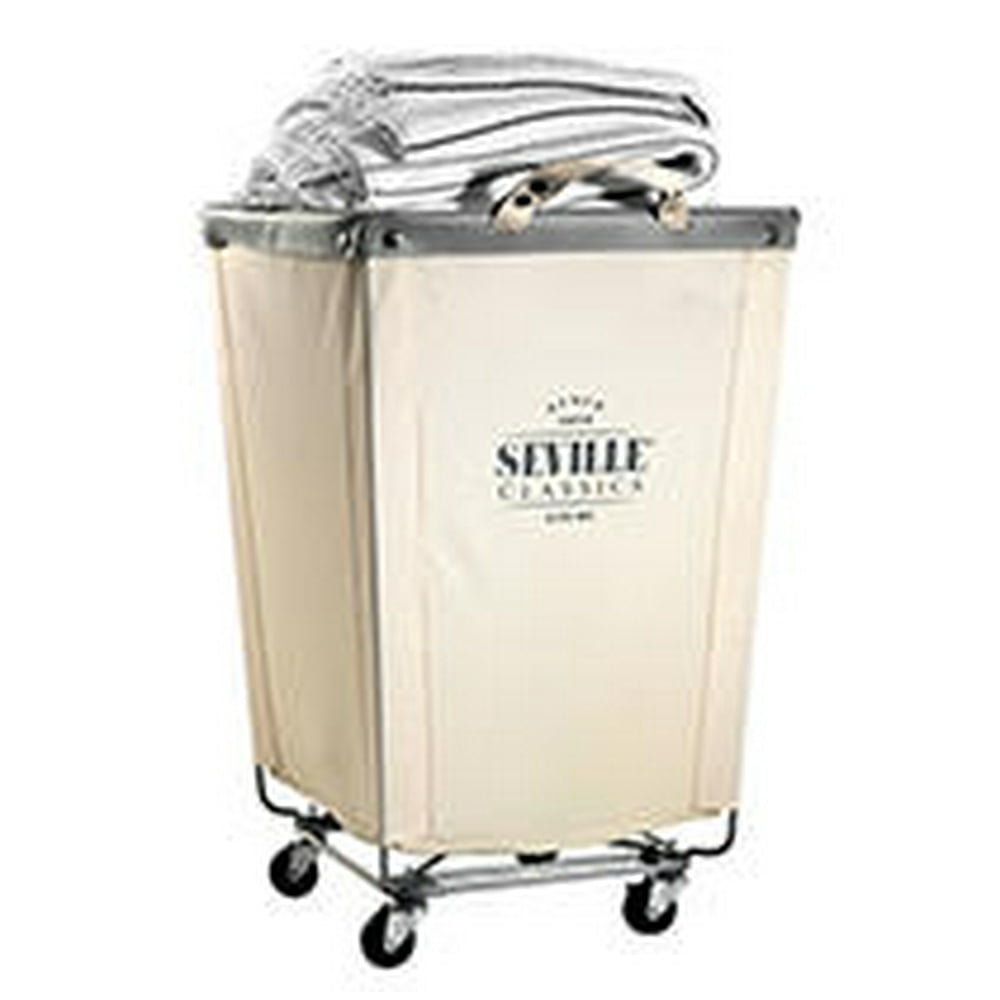 Seville Classics Commercial HeavyDuty Canvas Laundry Hamper with