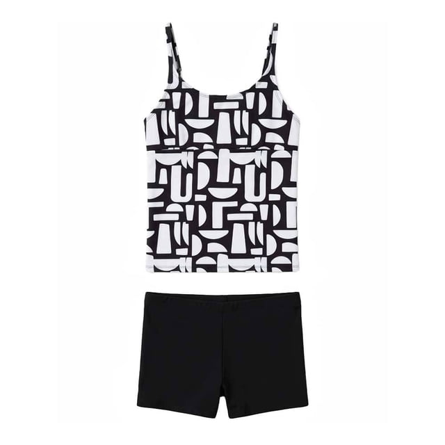 Tankini Ocean Pacific para Mujer Tirantes Negro Talla EG 2 Piezas