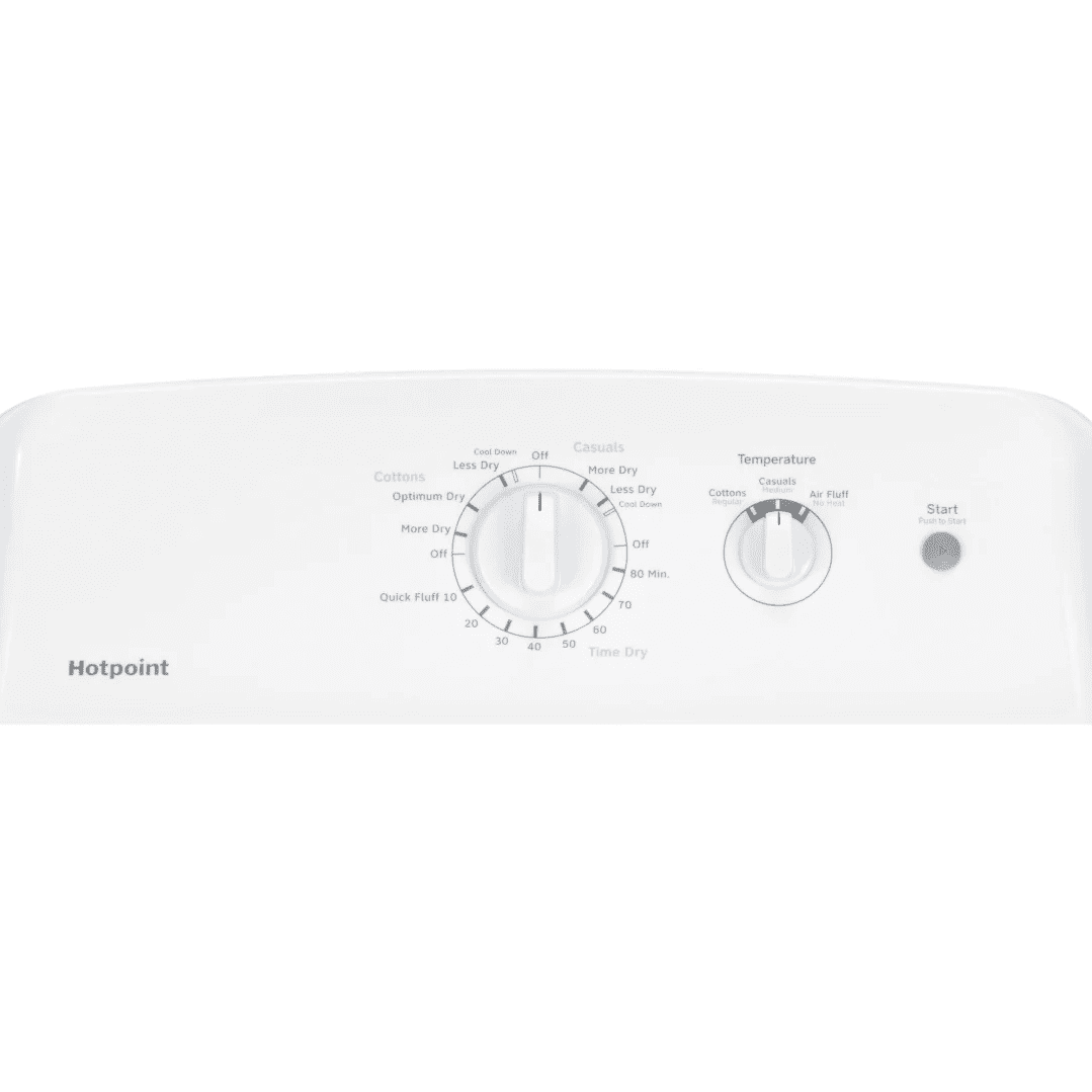 Hotpoint® 6.2 Cu ft. 120 Volts. Gas Dryer Aluminized Alloy Model HTX21PASKWW in White Color.