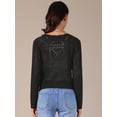 thumbnail image 4 of DARING DIVA Women's Long Sleeve Cropped Knit Button Up Crochet Cardigan L Black, 4 of 6