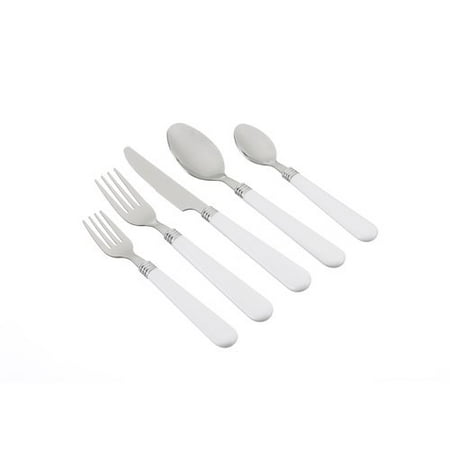 Mainstays Plastic Handle 48pc Flatware Set White