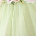 thumbnail image 7 of Baby Girls Lace Embroidery Dress Bowknot Party Dress Bridesmaid Wedding Gown Green 3-4 Years, 7 of 7