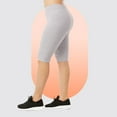 thumbnail image 7 of 3 Pack Women's Cotton Biker Shorts Leggings Knee Length High Waisted No See-Through Athletic Workout Running Cycling Yoga Tummy Control Activewear, 7 of 7