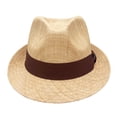 thumbnail image 6 of Panama Jack Premium Fedora Hat - Matte Raffia, Hat Liner, Structured 2" Brim (Large), 6 of 9
