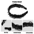 thumbnail image 4 of Unique Bargains 1 Pcs 1.89 Inch Wide Synthetic Hair Braided Headband Hair Hoop for Women and Girl Black, 4 of 7