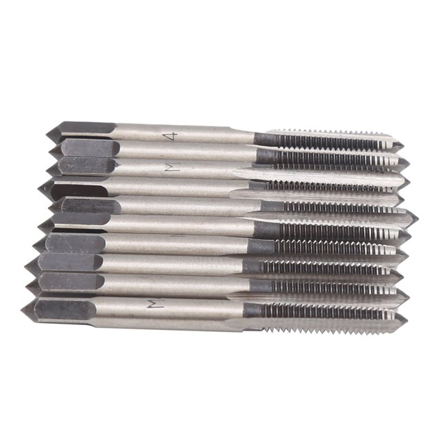 Metric Hand Tap Set M4 Straight Shank Carbon Steel 5 Pairs,Tap Tapper And Tap Plug