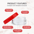 thumbnail image 2 of 5G/5ML Plastic Clear Cosmetic Sample Jars with Red Lids, 2 of 9