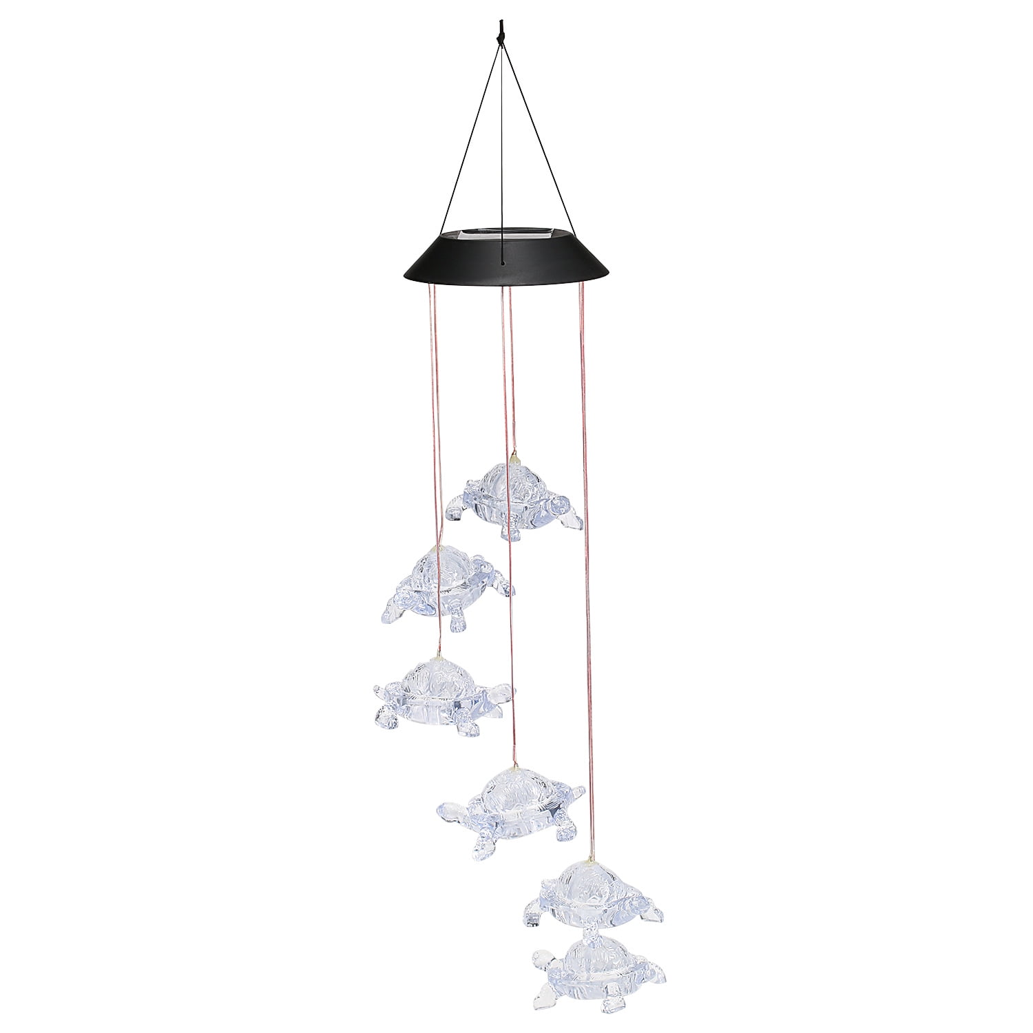 Walmeck Solar Turtles Hanging Lamp Wind Chime Pendant Light IP44 Mixcolor Slow Flashing