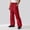 Red*, variant on OSOLU Men's Pants Straight Wide Leg Solid Color with Povket Drawstring Daily Wear Classic Stylish Trousers