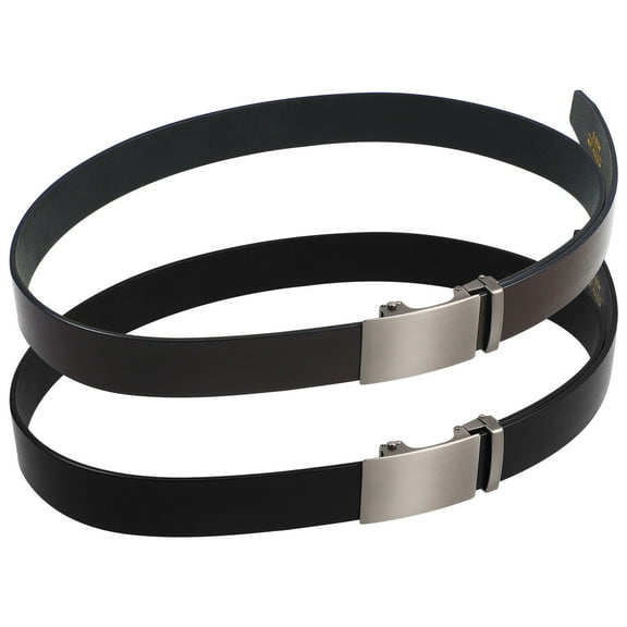 Ratchet Belt with Automatic Buckle for Men Adjustable TPU Alloy Casual Belt 2 Pieces Multi Color