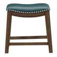 thumbnail image 3 of Homelegance 18" Dining Height Wooden Bar Stool Saddle Seat Barstool, Green Brown, 3 of 6