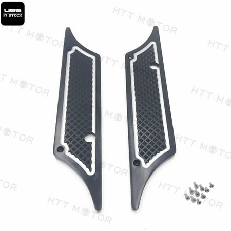 Edge Billet - Black Edge Cut Billet Saddlebag Latch Cover For Harley Touring Hard Bags 93-13