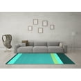 thumbnail image 3 of Ahgly Company Indoor Square Abstract Turquoise Blue Contemporary Area Rugs, 8' Square, 3 of 4