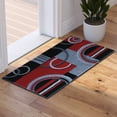 thumbnail image 3 of BizChair High Quality Hand Carved Area Rug Modern Contemporary Red Grey White Black (2 Feet X 3 Feet 4 Inch) Mat, 3 of 7