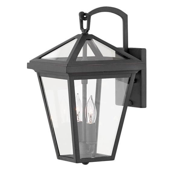 2560MB-LL Hinkley Lighting Alford Place - 2 Light Small Outdoor Wall Lantern in Traditional Style - 8 Inches Wide by 14 Inches High-Museum Black