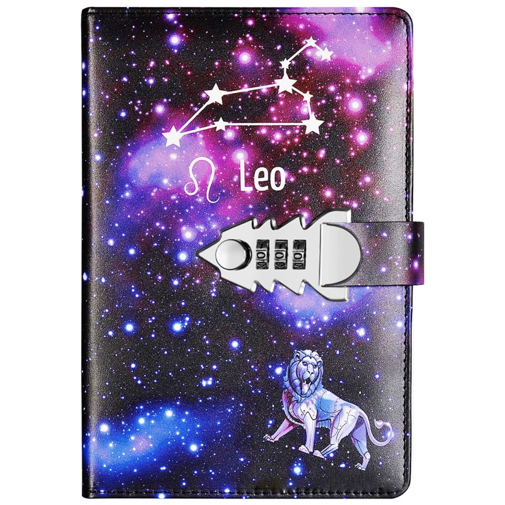 Locking Diary Combination Lock Journal Constellation Writing Diary A5