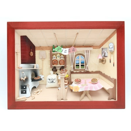 Wooden 3-D picture. Pizzeria