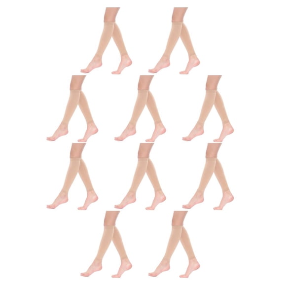 Seitruly Medias médicas de compresión para pantorrilla para mujer, duraderas y efectivas, medias de compresión para pantorrilla para hombre, color de piel XL 10Conjunto