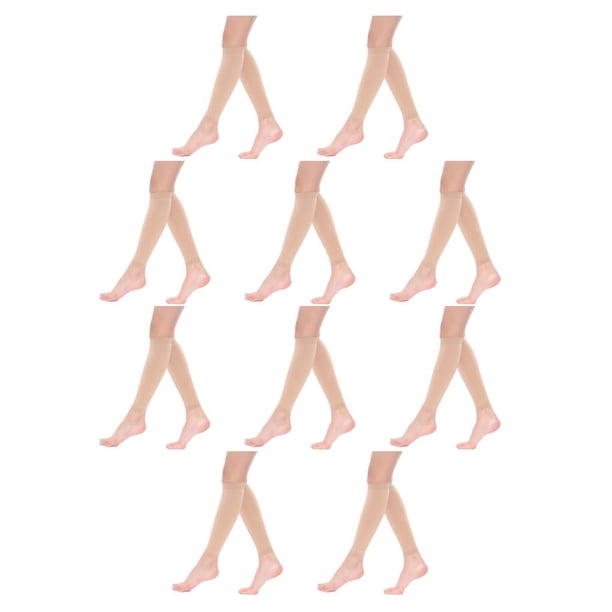 Seitruly Medias médicas de compresión para pantorrilla para mujer, duraderas y efectivas, medias de compresión para pantorrilla para hombre, color de piel XL 10Conjunto