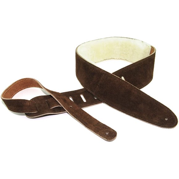 Perri's Leathers DL325S-201 2.5-Inch Soft Suede Guitar Strap with Sheep Skin Pad