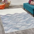 thumbnail image 2 of Ocean Decorative Rug, Sea Waves Illustration Features Liquid Ocean Motion Water Tides Image Art, Quality Carpet for Bedroom Dorm and Living Room, 6 Sizes, Ceil Blue, by Ambesonne, 2 of 4