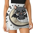 thumbnail image 3 of Cute Bat Moon Night Sky Women's Shorts Non-Slip Single Pocket A-line Trouser Skirt Summer Shorts Casual Shorts for Women, 3 of 7