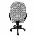 thumbnail image 3 of Boho Office Chair Slipcover, Repeating Monochrome Print of Digitally Generated Flower Vintage Vibes, Protective Stretch Decorative Fabric Cover, Standard Size, Charcoal Grey White, by Ambesonne, 3 of 5