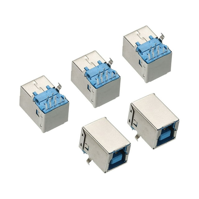 Unique Bargains USB Connector 3.0 Type B 9Pin Female 90 Degree Jack Solder USB Repair Replacement Adapter 5 Pack