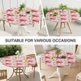 thumbnail image 7 of Pink Christmas Red Truck and Snowman Pattern Round Fitted Tablecloth with Elastic Edge,Dining Table Cover Waterproof,Outdoor Round Tablecloth for Camping,Dining,Indoor and Outdoor, 7 of 7