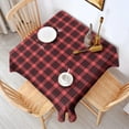 thumbnail image 2 of Red and Black Plaid Pattern Square Tablecloth,Waterproof Square Table Cover,Wipeable Spillproof Washable Table Cover for Home Kitchen Party Decor 52"x52"(132x132cm), 2 of 6