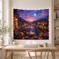 thumbnail image 5 of Sunset Town Square and Fountain Tapestry, 5 of 7
