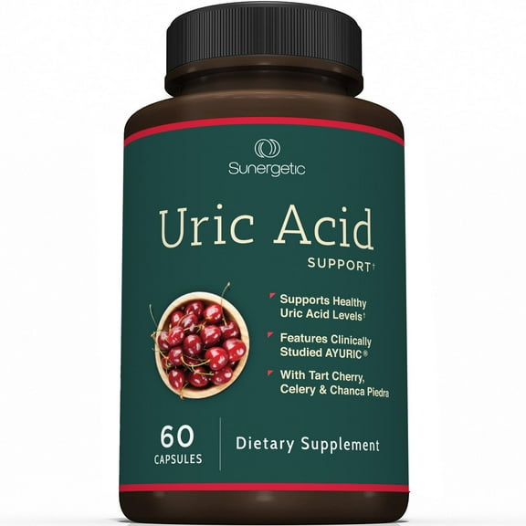 Premium Uric Acid Support Supplement – Uric Acid Formula & Urinary Tract Support – Includes Tart Cherry, Chanca Piedra, Celery Extract & Cranberry – 60 Veggie Capsules