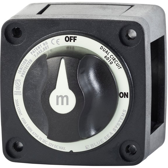 6" Black Blue Sea Systems 3010200 Battery Switch Dual Circuit