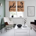 thumbnail image 4 of Footprint Kitchen Curtains Small Short 39 Inch Length, Vintage Brown Black Please Remove Your Shoes Grommet Bedroom Living Room Curtains, Light Filtering Cafe Curtain Drapes 2 Panels Set 55''x39'', 4 of 9