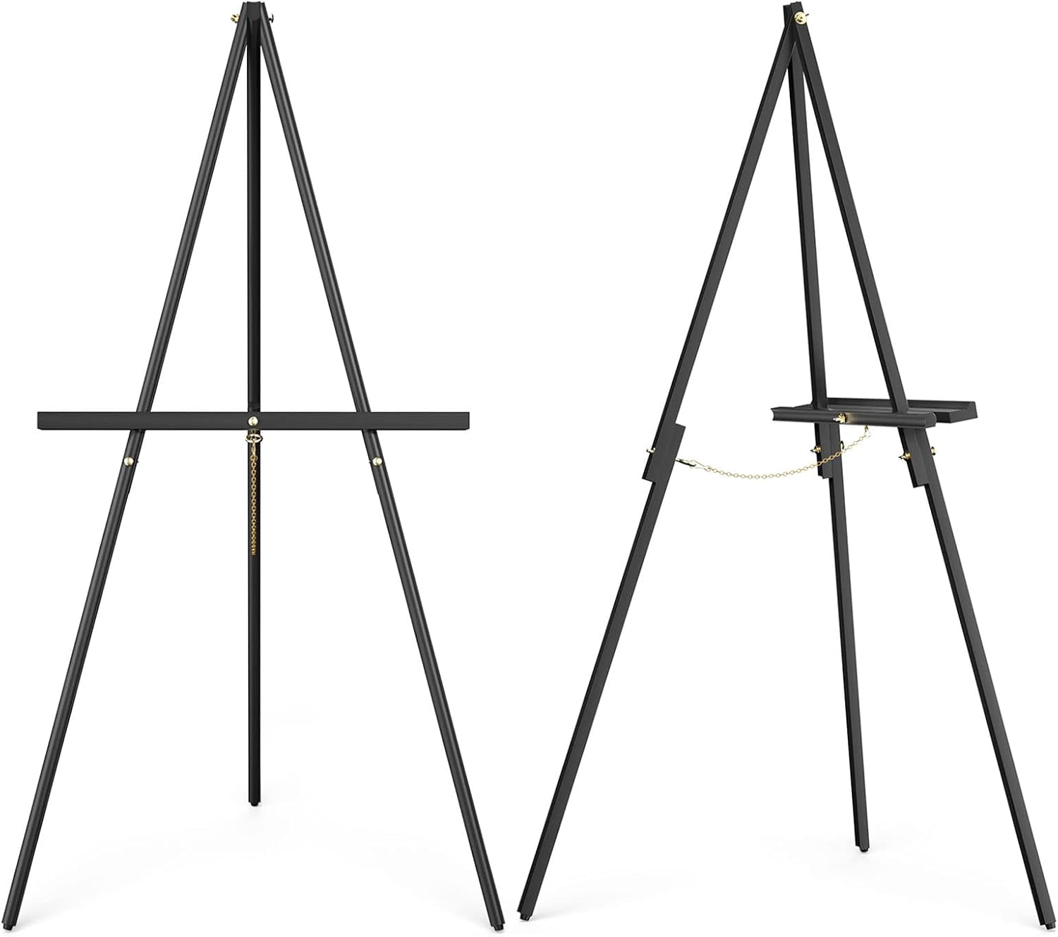 Wooden Art Easel Stand - 63" Portable Tripod Wood Artist Easel - Adjustable Floor Poster Stand for Painting, Display Show, Wedding - Black