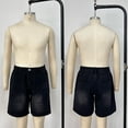 thumbnail image 6 of Men's Baggy Denim Shorts Elastic Waist Stretchy Jean Shorts Wide Leg Relaxed Fit Summer Comfort Jorts, XL, 6 of 6
