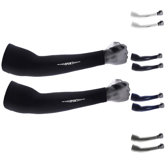 Men & Women Sports Trail Cooling Arm Sleeves – Breathable, UV Sun Protection, Sports Arm Sleeves Compression Sleeves 1 Pair Black XL(XL)