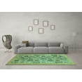 thumbnail image 3 of Ahgly Company Machine Washable Indoor Rectangle Abstract Turquoise Blue Modern Area Rugs, 8' x 10', 3 of 4