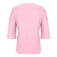 thumbnail image 6 of Duoif Shirts for Women, Womens Half Sleeve Cardigan Shirt Cropped Button down Tops Oversized Lightweight Ribbed Knit Top Summer Tops Pink XXL, 6 of 7