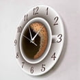 thumbnail image 2 of Cup of Coffee with Foam Decorative Silent Wall Clock Kitchen Decor Shop Sign Timepiece Cafe Style Watch, 2 of 7