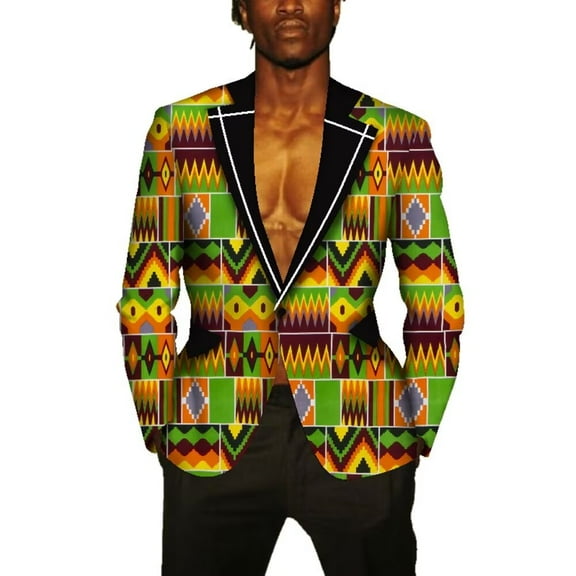 One Button Fancy Suit Blazer Jackets Formal Coat Dashiki Party African Men Clothing