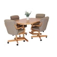 thumbnail image 4 of Caster Chair Company 5-Piece 42x[42/60] Caster Dining Set Wood Edge Laminate Table Top & Pewter Chairs, 4 of 20