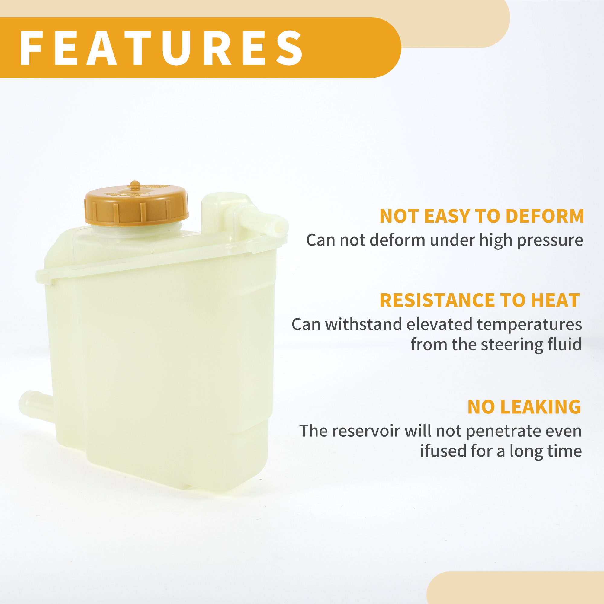 Unique Bargains Power Steering Reservoir for Ford Escort 1993-1999 Plastic Beige