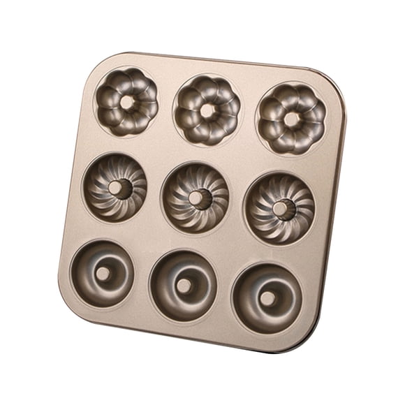 TIMIFIS Bakery Equipment Doughnutbaking Plate, Non Stick 6-9-12 Hole Doughnu Plate with Lace, Carbon Steel Doughnu Mould and Mini Baking Plate, Household Christmas Party Doug Kitchen Gadgets
