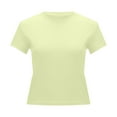 thumbnail image 5 of Women's Cotton Crop Tops Short Sleeve Crewneck Basic Tee Tight Fit Y2K Baby Tee Cute Casual Summer Going Out Tops, 5 of 5
