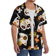 thumbnail image 4 of Disketp Men's Hawaiian Cat Skulls and Flowers Print Shirts Button Down Holiday Beach Shirts-X-Large, 4 of 7
